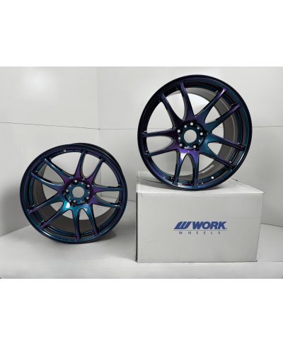 SET 2 JANTES EMOTION KIWAMI 18X9.5 ET38 5X114 ASTERISM BLACK ( ARK) - WORK WHEELS 