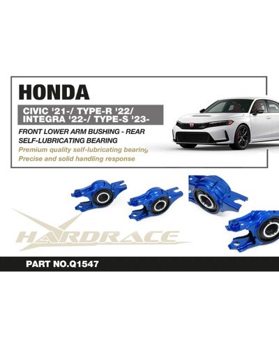 SET SILENT BLOCS BRAS AVANT INFERIEUR HONDA CIVIC, TYPE R, INTEGRA, TYPE S - HARDRACE