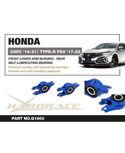 SET SILENTBLOCS ARRIERE TRIANGLE INFERIEUR AVANT HONDA CIVIC/ ACCORD - HARDRACE